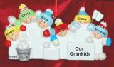 Grandparents Christmas Ornament Snowball Fun 6 Grandkids Personalized FREE at PersonalizedOrnamentsMarket.com by Russell Rhodes