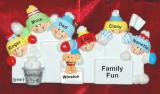 Family Christmas Ornament Snowball Fun for 6 with Dogs, Cats, Pets Custom Added Personalized FREE at PersonalizedOrnamentsMarket.com by Russell Rhodes