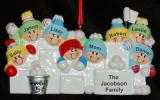 Family Christmas Ornament Snowball Fun for 8 Personalized FREE at PersonalizedOrnamentsMarket.com by Russell Rhodes