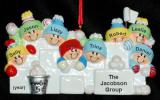 Large Group Christmas Ornament Snowball Fun for 8 Personalized FREE at PersonalizedOrnamentsMarket.com by Russell Rhodes