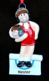 Wrestling Christmas Ornament Male Brunette Personalized FREE at PersonalizedOrnamentsMarket.com by Russell Rhodes