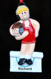 Wrestling Christmas Ornament Male Blond Personalized FREE at PersonalizedOrnamentsMarket.com by Russell Rhodes