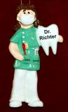 Female Dentist or Dental Hygienist Christmas Ornament Personalized FREE at PersonalizedOrnamentsMarket.com by Russell Rhodes