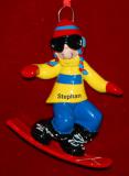 Snowboard Christmas Ornament Any Gender Personalized FREE at PersonalizedOrnamentsMarket.com by Russell Rhodes