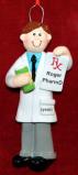 Pharmacist Graduation Christmas Ornament Male Personalized FREE at PersonalizedOrnamentsMarket.com by Russell Rhodes