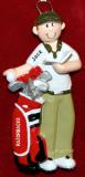 Golf Christmas Ornament Male Personalized FREE at PersonalizedOrnamentsMarket.com by Russell Rhodes