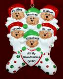 Grandkids Christmas Ornament Beary Cute for 6 Personalized FREE at PersonalizedOrnamentsMarket.com by Russell Rhodes