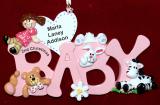 Baby Girl Christmas Ornament Letters of Love Personalized FREE at PersonalizedOrnamentsMarket.com by Russell Rhodes