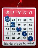 Bingo Christmas Ornament Personalized FREE at PersonalizedOrnamentsMarket.com by Russell Rhodes