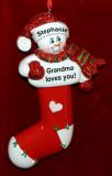 Snowman Christmas Ornament Holiday Joy Personalized FREE at PersonalizedOrnamentsMarket.com by Russell Rhodes