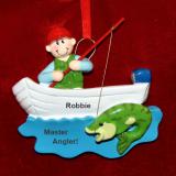 Passing the Time Fishing Christmas Ornament Personalized FREE at PersonalizedOrnamentsMarket.com by Russell Rhodes