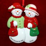 Besties Christmas Ornament for Friends Personalized FREE at PersonalizedOrnamentsMarket.com by Russell Rhodes