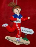 Running Christmas Ornament Fast Female Personalized FREE at PersonalizedOrnamentsMarket.com by Russell Rhodes