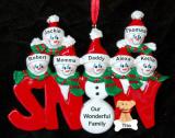 Family Christmas Ornament Fun for 7 with Dogs, Cats, Pets Custom Added Personalized FREE at PersonalizedOrnamentsMarket.com by Russell Rhodes