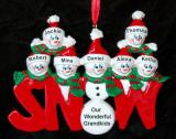 Grandparents Christmas Ornament Snow Peeps 7 Grandkids Personalized FREE at PersonalizedOrnamentsMarket.com by Russell Rhodes