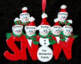 Family Christmas Ornament Snow Much Fun for 7 Personalized FREE at PersonalizedOrnamentsMarket.com by Russell Rhodes