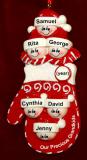 Grandparents Christmas Ornament Holiday Mitten 6 Grandkids Personalized FREE at PersonalizedOrnamentsMarket.com by Russell Rhodes