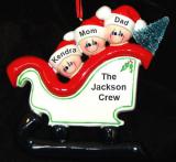 Family Christmas Ornament Sleigh for 3 Personalized FREE at PersonalizedOrnamentsMarket.com by Russell Rhodes