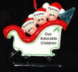 Family Christmas Ornament Sleigh Just the Kids 3 Personalized FREE at PersonalizedOrnamentsMarket.com by Russell Rhodes