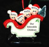 Family Christmas Ornament Sleigh Just the Kids 4 Personalized FREE at PersonalizedOrnamentsMarket.com by Russell Rhodes