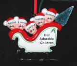 Grandparents Christmas Ornament Sleigh 5 Grandkids Personalized FREE at PersonalizedOrnamentsMarket.com by Russell Rhodes