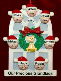 Grandparents Christmas Ornament Holiday Home for 7 with Dogs, Cats, Pets Custom Added Personalized FREE at PersonalizedOrnamentsMarket.com by Russell Rhodes