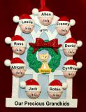 Grandparents Christmas Ornament Holiday Home for 9 with Dogs, Cats, Pets Custom Added Personalized FREE at PersonalizedOrnamentsMarket.com by Russell Rhodes