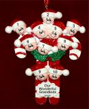 Family Christmas Ornament Candy Canes for 10 Personalized FREE at PersonalizedOrnamentsMarket.com by Russell Rhodes