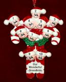 Grandparents Christmas Ornament Candy Canes 10 Grandkids Personalized FREE at PersonalizedOrnamentsMarket.com by Russell Rhodes