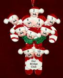 Group Christmas Ornament Candy Canes for 10 People Personalized FREE at PersonalizedOrnamentsMarket.com by Russell Rhodes