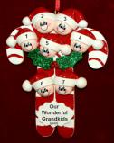 Grandparents Christmas Ornament Candy Canes for 7 Grandkids Personalized FREE at PersonalizedOrnamentsMarket.com by Russell Rhodes