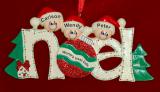 Family Christmas Ornament Noel Just the Kids 3 Personalized FREE at PersonalizedOrnamentsMarket.com by Russell Rhodes