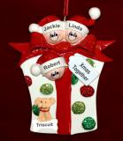 Family Christmas Ornament Xmas Gift for 3 with Dogs, Cats, Pets Custom Added Personalized FREE at PersonalizedOrnamentsMarket.com by Russell Rhodes