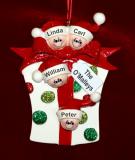 Family Christmas Ornament Xmas Gift for 4 Personalized FREE at PersonalizedOrnamentsMarket.com by Russell Rhodes