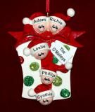 Family Christmas Ornament Xmas Gift for 5 Personalized FREE at PersonalizedOrnamentsMarket.com by Russell Rhodes