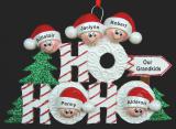 Grandparents Christmas Ornament Ho Ho Ho 5 Grandkids Personalized FREE at PersonalizedOrnamentsMarket.com by Russell Rhodes