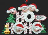 Family Christmas Ornament Ho Ho Ho for 5 with Dogs, Cats, Pets Custom Added Personalized FREE at PersonalizedOrnamentsMarket.com by Russell Rhodes