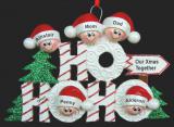 Family Christmas Ornament Ho Ho Ho for 5 Personalized FREE at PersonalizedOrnamentsMarket.com by Russell Rhodes