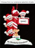 Grandparents Christmas Ornament North Pole 4 Grandkids with Dogs, Cats, Pets Custom Added Personalized FREE at PersonalizedOrnamentsMarket.com by Russell Rhodes