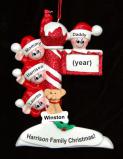 Family Christmas Ornament North Pole for 4 with Dogs, Cats, Pets Custom Added Personalized FREE at PersonalizedOrnamentsMarket.com by Russell Rhodes