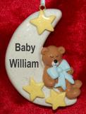 Baby Christmas Ornament Sweet Sleep Blue Personalized FREE at PersonalizedOrnamentsMarket.com by Russell Rhodes