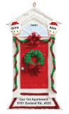 Our 1st Apartment Ornament Red Door with Wreath Personalized FREE at PersonalizedOrnamentsMarket.com by Russell Rhodes