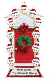 Group or Family Christmas Ornament Red Door with Wreath for 11 Personalized FREE at PersonalizedOrnamentsMarket.com by Russell Rhodes