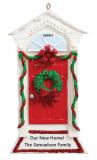 Our New Home Ornament Red Door with Wreath Personalized FREE at PersonalizedOrnamentsMarket.com by Russell Rhodes