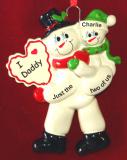 Single Dad Christmas Ornament Let it Snow 1 Child Personalized FREE at PersonalizedOrnamentsMarket.com by Russell Rhodes