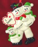 Single Dad Christmas Ornament 1st Xmas Together 2 Kids Personalized FREE at PersonalizedOrnamentsMarket.com by Russell Rhodes