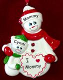 Single Mom Christmas Ornament Let It Snow 1 Child Personalized FREE at PersonalizedOrnamentsMarket.com by Russell Rhodes