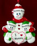 Single Mom Christmas Ornament Let It Snow 2 Kids Personalized FREE at PersonalizedOrnamentsMarket.com by Russell Rhodes