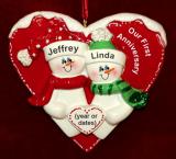 Anniversary Christmas Ornament Heart Personalized FREE at PersonalizedOrnamentsMarket.com by Russell Rhodes