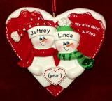 Grandparents Christmas Ornament 2 Grandkids Loving Heart Personalized FREE at PersonalizedOrnamentsMarket.com by Russell Rhodes